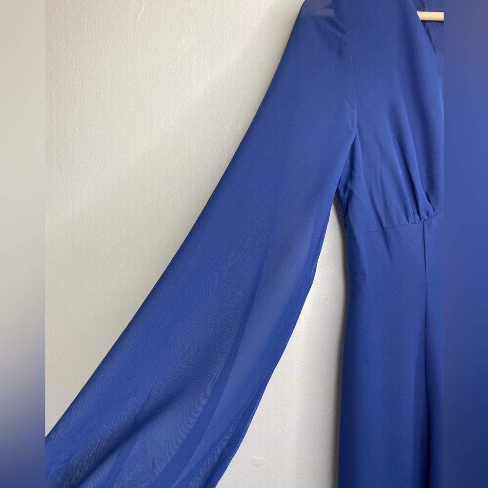 NWT JJ’S House V neck A line Chiffon Midi Dress Size S Bridesmaid Wedding guest - Picture 8 of 12